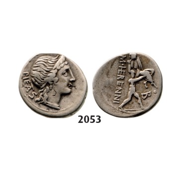 05.05.2013, Auction 2/2053. Roman Republic, M. Herennius (108­-107 BC) Denarius, Rome, Silver (3.94g)