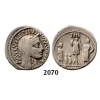 05.05.2013, Auction 2/2070. Roman Republic, L. Aemilius Lepidus Paulius (62 BC) Denarius, Rome, Silver (3.96g)