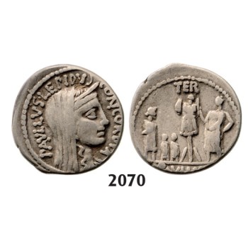05.05.2013, Auction 2/2070. Roman Republic, L. Aemilius Lepidus Paulius (62 BC) Denarius, Rome, Silver (3.96g)