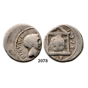 05.05.2013, Auction 2/ 2078. Roman Republic, M. Antonius (42 BC) Denarius, Moving Mint, Silver (4.05g)