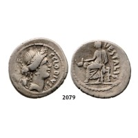 05.05.2013, Auction 2/2079. Roman Republic, C. Clodius C.f. Vestalis (41 BC) Denarius, Rome, Silver (3.73g)