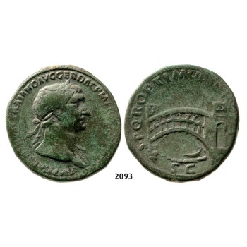 05.05.2013, Auction 2/2093. Roman Empire, Trajan, 103-­111 AD, Across Danube river Æ Sestertius (Struck 107-­110 AD) Rome, Bronze (20.86g)