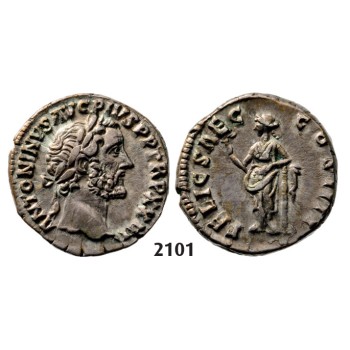 05.05.2013, Auction 2/2101. Roman Empire, Antoninus Pius, 138-­161 AD, Denarius (Struck 159-­160 AD) Rome, Silver (3.44g)
