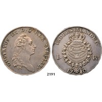 05.05.2013, Auction 2/2191. Sweden, Gustav III, 1771-­1792, 1 Riksdaler 1780­O/L, Stockholm, Silver