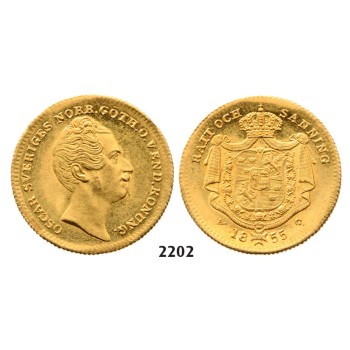 05.05.2013, Auction 2/2202. Sweden, Oskar I, 1844­-1859, Dukat 1855-­A/G, Stockholm, GOLD