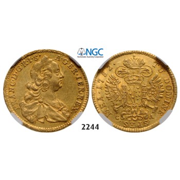 05.05.2013, Auction 2/2244. Austria, Franz of Lothringen, housebound of Maria Theresia, 1746­-1765, Ducat 1752­-C/A, Karlsburg, GOLD, NGC AU55