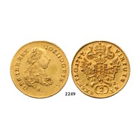 05.05.2013, Auction 2/2249. Austria, Joseph II. as co­regent, 1765-­1780, 2 Ducats 1777­-E/HS, Karlsburg, GOLD