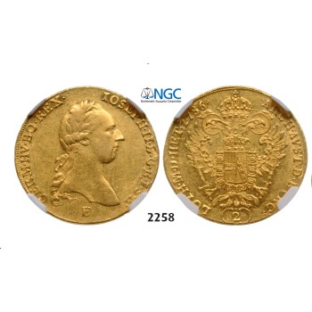 05.05.2013, Auction 2/2258. Austria, Joseph II, 1780-­1790, 2 Ducats 1786-­E, Karlsburg, GOLD, NGC AU50