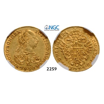 05.05.2013, Auction 2/2259. Austria, Joseph II, 1780-­1790, Dukat 1782-­E, Karlsburg, GOLD, NGC MS61