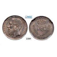 05.05.2013, Auction 2/2281. Belgian Congo, Leopold II, 1865­-1909, Franc 1887, Brussels, Silver, NGC MS61