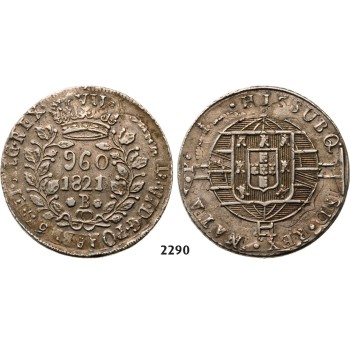 05.05.2013, Auction 2/2290. Brazil, Joao VII, 1818-­1822, 960 Reis 1821/0­-B, Bahia, Silver