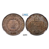 05.05.2013, Auction 2/2291. Brazil, Pedro II, 1831-­1889, 2000 Reis 1865, Silver,NGC MS64