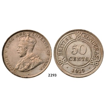 05.05.2013, Auction 2/2293. British Honduras, George V, 1910­-1936 George, 50 Cents 1919, Silver