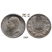 05.05.2013, Auction 2/2301. Bulgaria, Ferdinand I, 1887-­1918, 1 Lev 1913, Silver, PCGS MS64