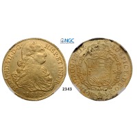 05.05.2013, Auction 2/2343. Colombia, Spanish Colony, 1525-­1819, Ferdinand VII, 1808-­1833, 8 Escudos 1813-­NR/JF, Santa Fe (Bogota) GOLD, NGC AU