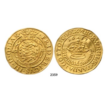 05.05.2013, Auction 2/2359. Denmark, Frederik III, 1648-­1670, Guldkrone 1657, Copenhagen, GOLD