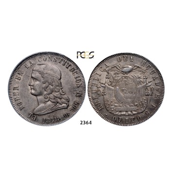 05.05.2013, Auction 2/2364. Ecuador, 5 Francos 1858­-GJ, Quito, Silver, PCGS AU53