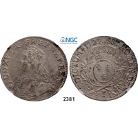 05.05.2013, Auction 2/2381. France, Louis XV, 1715-­1774, Ecu 1727­-T, Nantes, Silver, NGC AU