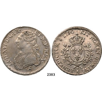 05.05.2013, Auction 2/2383. France, Louis XVI, 1774-­1792, Ecu 1790­-A, Paris, Silver