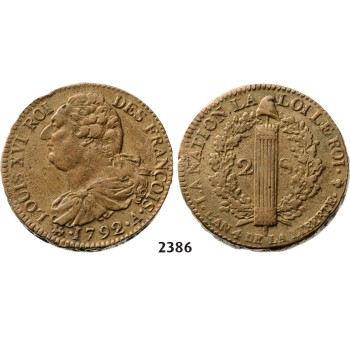 05.05.2013, Auction 2/2386. France, Louis XVI, 1774-­1792, 2 Sols 1792-­A, Paris, Bronze