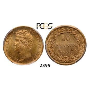 05.05.2013, Auction 2/2395. France, Louis Philippe, 1830-­1848, 20 Francs 1831-­A, (Raised lettering) Paris, GOLD, PCGS MS62