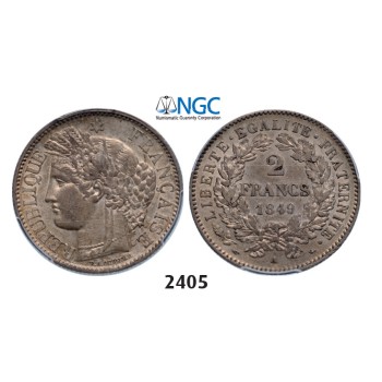 05.05.2013, Auction 2/2405. France, Second Republic, 1848­-1852 , 2 Francs 1849­-A, Paris, Silver, PCGS AU58