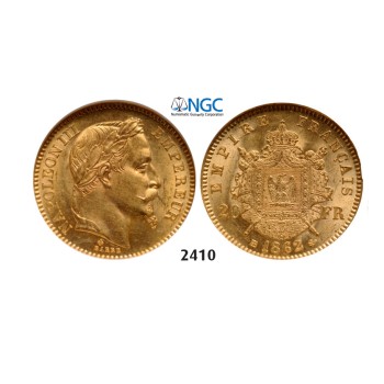 05.05.2013, Auction 2/2410. France, Napoleon III, 1852-­1870, 20 Francs 1862­-BB, Strasbourg, GOLD, NGC MS62