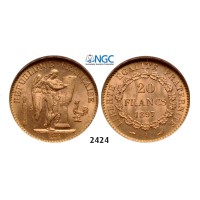 05.05.2013, Auction 2/2424. France, Third Republic, 1871-­1940, 20 Francs 1897­-A, Paris, GOLD, NGC MS65