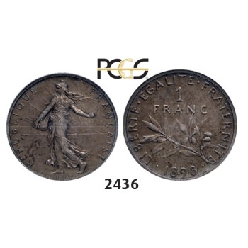 05.05.2013, Auction 2/2436. France, Third Republic, 1871-­1940, Franc 1898, Paris, Silver, PCGS PR62