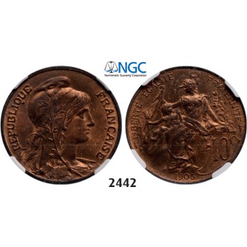 05.05.2013, Auction 2/2442. France, Third Republic, 1871-­1940, 10 Centimes 1906, Bronze, NGC MS64RB