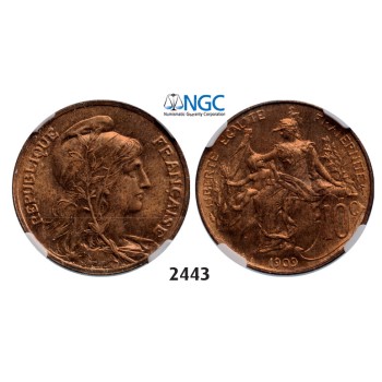 05.05.2013, Auction 2/2443. France, Third Republic, 1871-­1940, 10 Centimes 1909, Bronze, NGC MS64RB