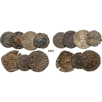 05.05.2013, Auction 2/ 2451. France, Lots, Silver/Copper medieval mixed lot. 7 coins!