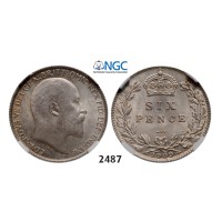 05.05.2013, Auction 2/2487. Great Britain, Edward VII, 1901-­1910, 6 Pence 1909, London, Silver, NGC MS65