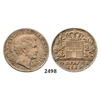 05.05.2013, Auction 2/2498. Greece, Othon, 1832­-1862, ¼ Drachma 1833, Munich, Silver