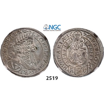 05.05.2013, Auction 2/2519. Hungary, Leopold, 1657­-1705, 15 Krajczar 1676-­CC, Kaschau, Silver