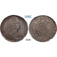 05.05.2013, Auction 2/2520. Hungary, Charles VI, 1711­-1740, Taler 1740­-KB, Kremnitz, Silve, NGC MS62