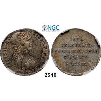 05.05.2013, Auction 2/2540. Italy, Cisalpine Republic, 30 Soldi, No date (1801) IX, Silver,NGC AU58
