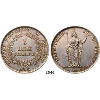 05.05.2013, Auction 2/2546. Italy, Provisional Government, 5 Lire 1848­-M, Milan, Silver