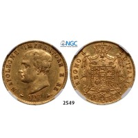 05.05.2013, Auction 2/ 2549. Italy, Kingdom of Napoleon, Napoleon I, 1804-­1814, 40 Lire 1812­-M, Milan, GOLD, NGC AU53