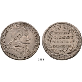 05.05.2013, Auction 2/ 2558. Italy, Papal States, Innocent XI, 1676­-1689, Piastra, Year VIII (1683/1684) Rome, Silver