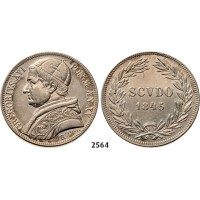 05.05.2013, Auction 2/2564. Italy, Papal States, Gregory XVI, 1831­-1846, Scudo 1845 (XV) –R, Rome, Silver