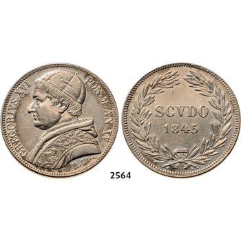 05.05.2013, Auction 2/2564. Italy, Papal States, Gregory XVI, 1831­-1846, Scudo 1845 (XV) –R, Rome, Silver