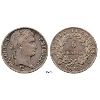 05.05.2013, Auction 2/2573. Italy, Piedmont (French), Napoleon I. as Emperor, 1804­-1814, 5 Francs 1811­-U, Turin, Silver