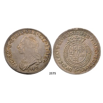 05.05.2013, Auction 2/ 2575. Italy, Sardinia, Vittorio Amadeo III, 1773­-1796, ½ Scudo 1792, Turin, Silver
