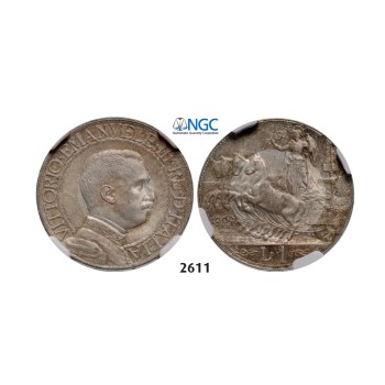 05.05.2013, Auction 2/2611. Italy, Kingdom, Vittorio Emanuele III, 1900­-1946, Lira 1909-­R, Rome, Silver, NGC MS62