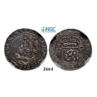 05.05.2013, Auction 2/2664. Netherlands, Batavian Republic, 1799­-1806, ¼ Gulden 1802, SilverNGC AU55