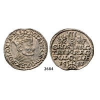 05.05.2013, Auction 2/2684. Poland, Stefan Bathory, 1575­-1586, 3 Groschen (Trojak)1581, Olkusz, Silver