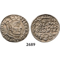 05.05.2013, Auction 2/2689. Poland, Stefan Bathory, 1575­-1586, 3 Groschen (Trojak) 1584-­I/D, Olkusz, Silver