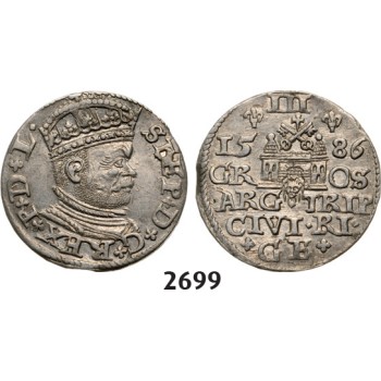 05.05.2013, Auction 2/ 2699. Poland, For Riga, 3 Groschen (Trojak) 1586, Riga, Silver
