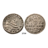 05.05.2013, Auction 2/2730. Poland, For Lithuania, 3 Groschen (Trojak) 1590, Vilnius, Silver